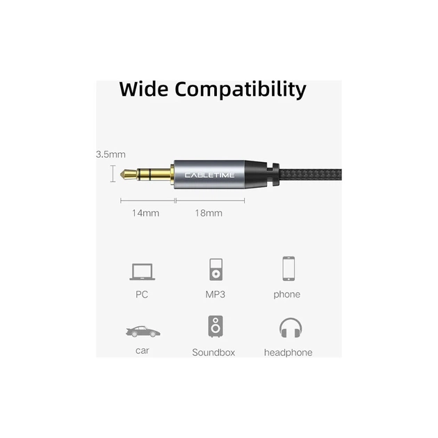 Кабель мультимедійний 3.5mm M to 3.5mm M 1.8m Cabletime (CA915262) - picture 5