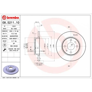 Гальмівний диск Brembo 08.5211.10 зображення 1