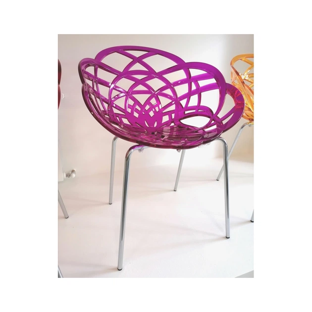 Кухонний стілець PAPATYA Flora ml сидіння прозоро-пурпурове, хромовані ніжк (2960) - picture 2