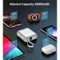 Батарея універсальна Choetech 10000mAh, 35W. PD/3.0, LED Display, buid-in type-C cabel, Grey (B832-GY) - зменшене зображення 8
