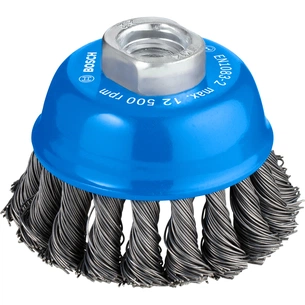 Щітка для електроінструменту Bosch Professional чашкова, сталь, 75мм, 0.5мм, M14 (1.608.622.029) изображение 1