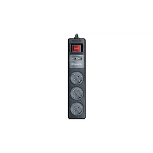 Мережевий подовжувач REAL-EL RS-3 USB CHARGE 1.8m, black (EL122500001) зображення 1