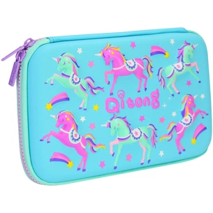 Пенал Cool For School з тисненням 1 відділення Блакитний (QT-5652-Blue) зображення 1