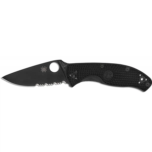 Ніж Spyderco Tenacious Black Blade Lightweight полусеррейтор (C122PSBBK) зображення 1