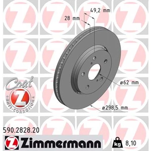 Гальмівний диск ZIMMERMANN 590.2828.20 зображення 1