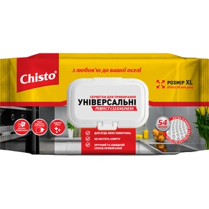 Серветки для прибирання Chisto Вологі універсальні з клапаном 54 шт. (4823098412373) зображення 1