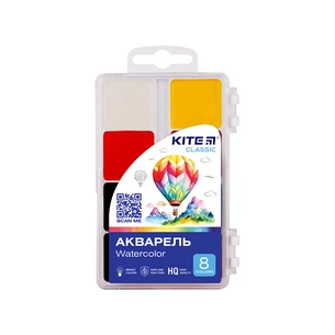 Акварельні фарби Kite Classic, 8 кольорів (K-065) зображення 1