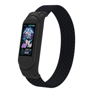 Ремінець до фітнес браслета Armorstandart Braided Solo Loop для Xiaomi Mi Band 4/5/6 Black size M (ARM58769) изображение 1