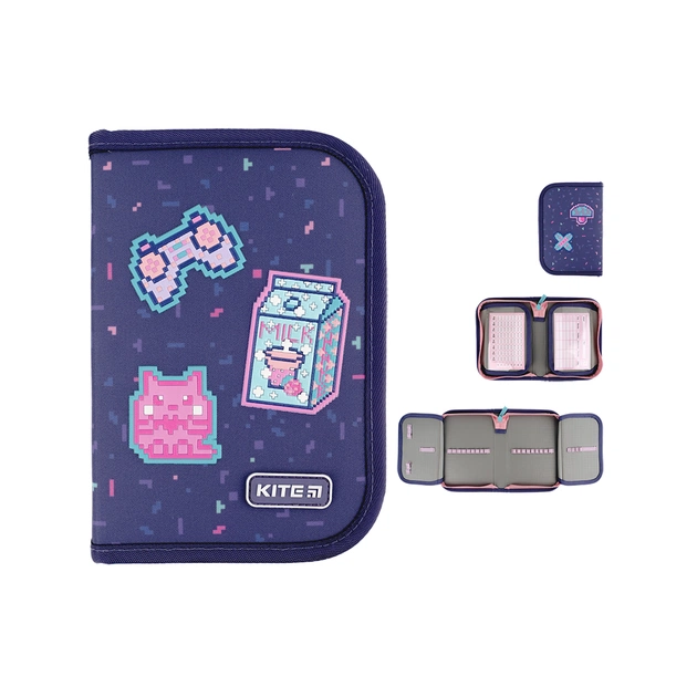 Пенал Kite Pixel Love K24-622-5, 1 відділення, 2 відвороти (K24-622-5) - изображение 1