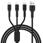 Кабель Hoco U31 Benay 3in1 USB - Lightning/micro USB/USB-C, 1.2 м, Black (K17892) - уменьшенное изображение 1
