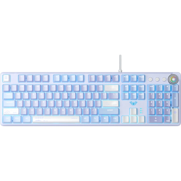 Клавіатура Aula F2088 Pro Mechanical White/Violet + 9 Purple keys KRGD Blue USB UA (6948391234915) - зображення 1