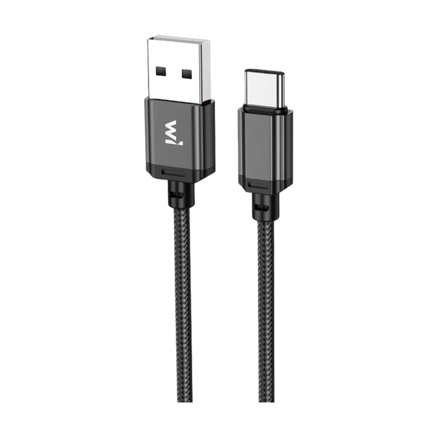 Дата кабель USB 2.0 AM to USB-C 1.0m nylon black Wibrand (WI.DC/CO1B-UC) - зображення 1