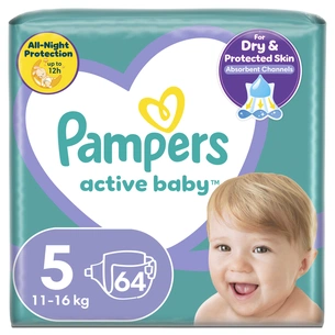 Підгузки Pampers Active Baby Junior Размер 5 (11-16 кг) 64 шт (8001090949974) зображення 1