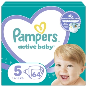 Підгузки Pampers Active Baby Junior Размер 5 (11-16 кг) 64 шт (8001090949974) зображення 1
