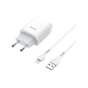 Зарядний пристрій HOCO C73A Glorious 2xUSB + cable USB to Lightning White (6931474713056) - зменшене зображення 2