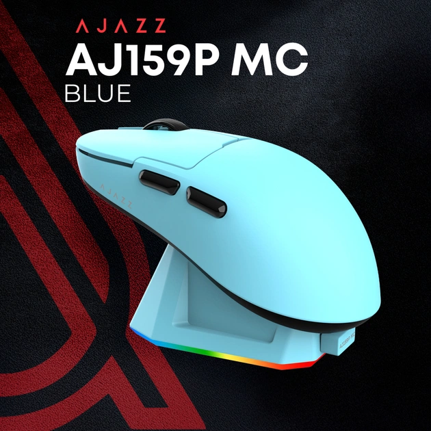 Мишка Ajazz AJ159P MC Wireless/Bluetooth/USB Charging Dock Blue (AJ159P-MC-Blue) - picture 8
