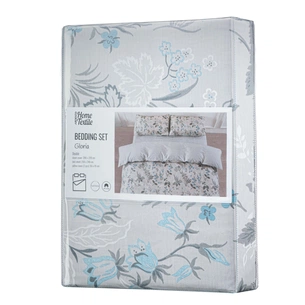 Постільна білизна Ardesto Gloria сатин польові квіти, сірий світлий євро 200х220 (ART2022WF) зображення 1