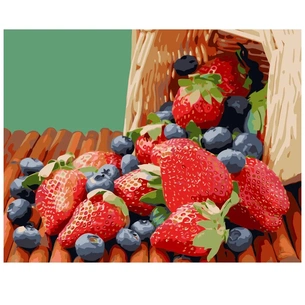 Картина по номерам Strateg Лохина та полуниці VA-1133 40х50 см (4820220566874) зображення 1