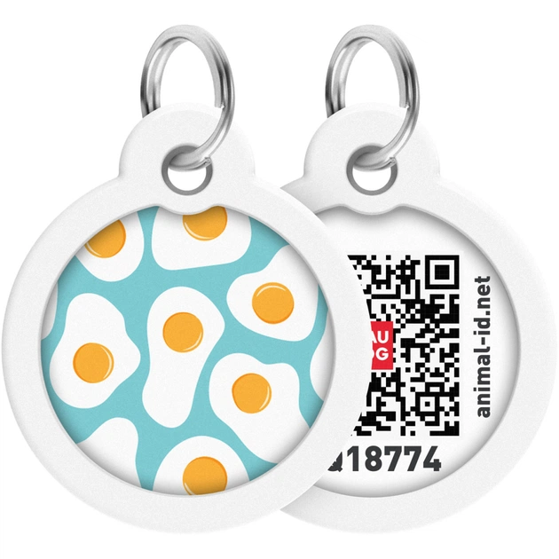 Адресник для тварин WAUDOG Smart ID з QR паспортом "Яєчня", круг 30 мм (230-0213) - зображення 1