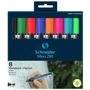 Набір маркерів Schneider 8 маркерів для дошок та фліпчартів MAXX 290 в блістері (S129098) зображення 1