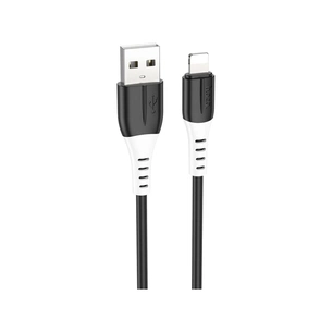 Дата кабель USB 2.0 AM to Lightning 1.0m 2.4A silicone X82 black HOCO (6931474768537) зображення 1