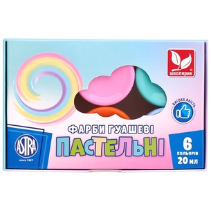 Гуашеві фарби Школярик Пастельні 6 кольорів (301121001-UA) зображення 1