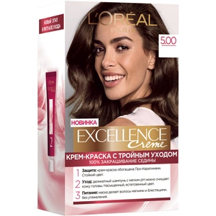 Фарба для волосся L'Oreal Paris Excellence 5.00 Світло-каштановий (3600523781126) зображення 1