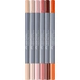 Художественный маркер Faber-Castell набор акварельных двухсторонних Goldfaber Aqua Dual Marker Portrait, 6 цветов (32310) - уменьшенное изображение 3