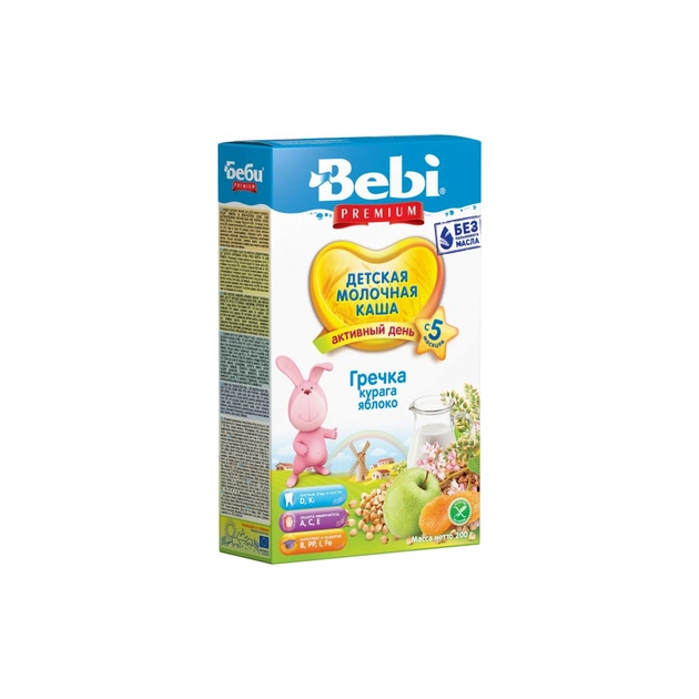 Дитяча каша Bebi Premium молочна гречана курага-яблуко з 5 міс. 200 г (3838471019996) - зображення 1
