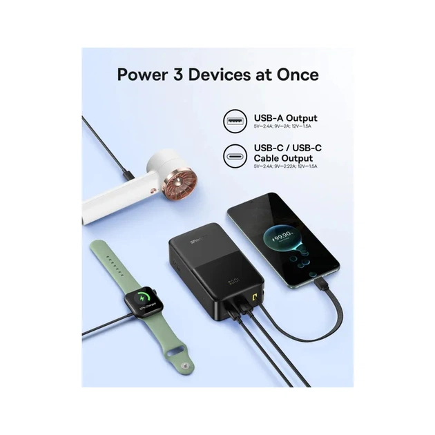 Батарея універсальна Baseus EnerFill FC51 Bipow2 Pro 30000mAh 22,5W build cab.USB-C black (E0028100) - зображення 6