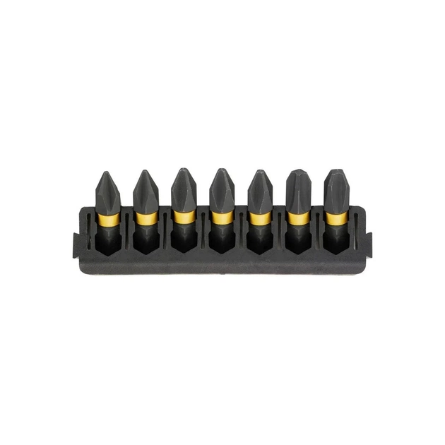 Набор бит DeWALT в касете для Tough Case, FlexTorq, L = 25 мм, Рh1 - 2 шт, Рh2 - 3 шт, Рh3 - 2шт (DT70808) - изображение 1