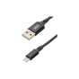 Дата кабель USB 2.0 AM to Lightning 1.0m NB143 Braided Black XO (XO-NB143i1-BK) - зменшене зображення 2
