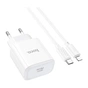 Зарядний пристрій HOCO C76A Pro Majestic USB-C PD30W + cable USB-C to Lightning White (6942007616317) - зменшене зображення 2