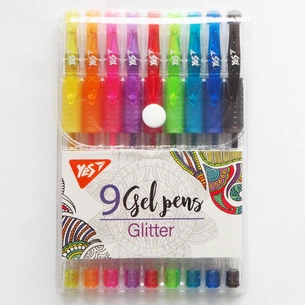 Ручка гелева Yes набір Glitter 9 штук (420431) зображення 1