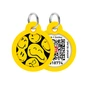 Адресник для тварин WAUDOG Smart ID з QR паспортом "Смайли на чорному", коло 30 мм (230-0181) - уменьшенное изображение 1