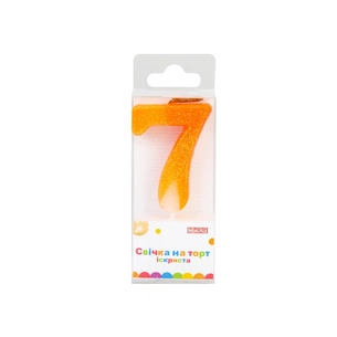 Свічка Maxi "7" із блискітками, що іскриться, 4,5 см, на торт (MX622081-7) зображення 1