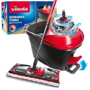 Комплект для прибирання Vileda Ultramax Turbo Швабра та відро з віджимом (4023103206236) зображення 1