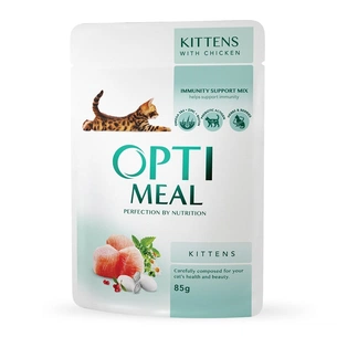 Вологий корм для кішок Optimeal для кошенят зі смаком курки 85 г (4820083905452) зображення 1