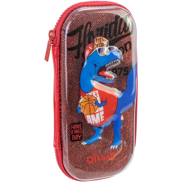 Пенал Cool For School блискучий 1 відділення з органайзером червоний (QT-5780-Red) - зображення 1