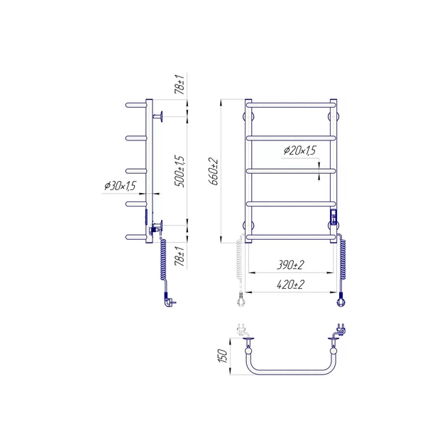 Сушарка для рушників MARIO Стандарт НР-І (2.3.0213.10.P) - зображення 4