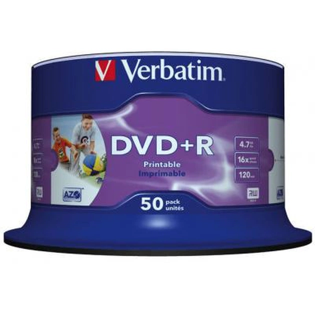 Диск DVD Verbatim 4.7Gb 16X CakeBox 50штWidePrintable (43512) - изображение 2