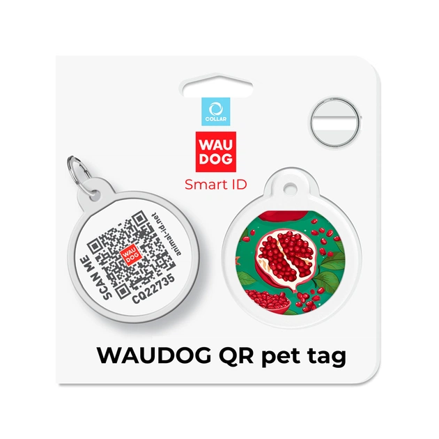 Адресник для тварин WAUDOG Smart ID з QR паспортом "Гранати", коло 25 мм (225-4052) - picture 5