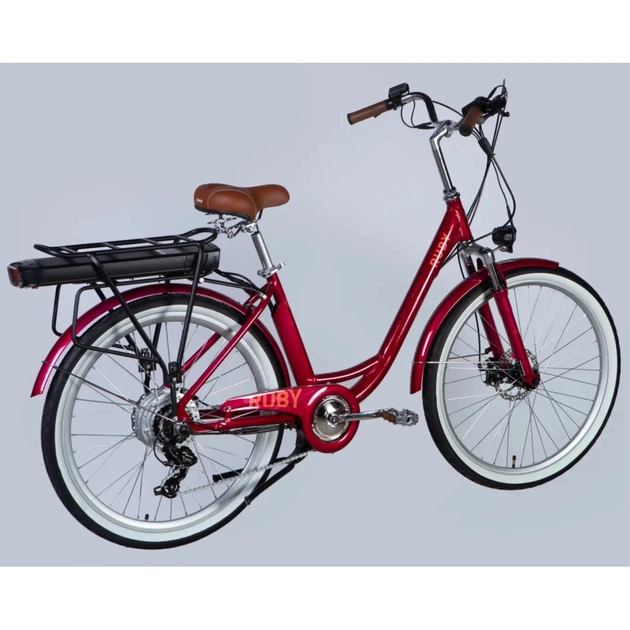 Електровелосипед Dorozhnik 26" eRUBY DD FR рама-17" 36B 13А*г 500Вт 2026 бордовий (ELB-D-26-301) - picture 3