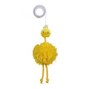 Іграшка для котів Trixie Курча плюшеве на гумці 20 см (4011905455617) зображення 1