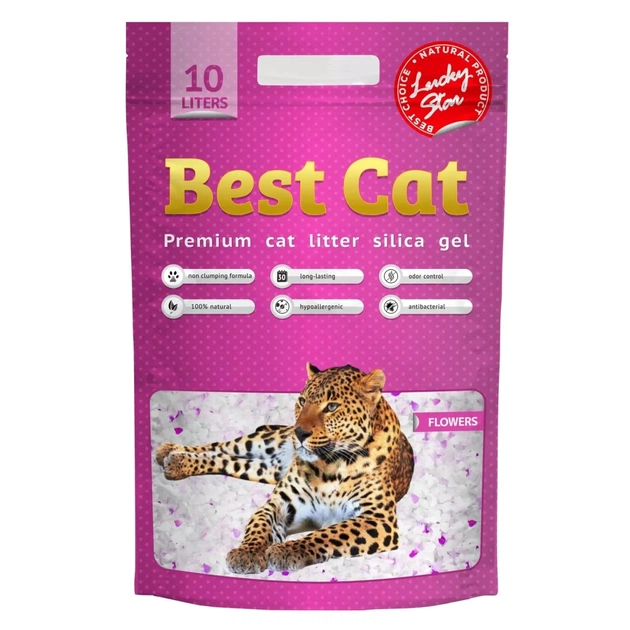 Наповнювач для туалету Best Cat Pink Flowers Силікагелевий 10 л (4820281500398) - picture 1