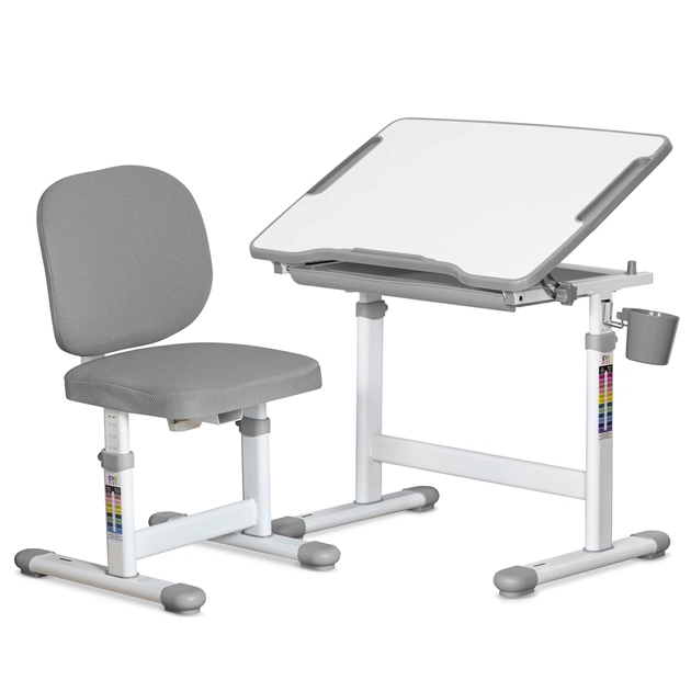 Парта зі стільцем Evo-kids Evo-06 Plus Grey (Evo-06 Plus G) - зображення 1