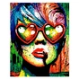 Картина по номерам Strateg Поп-арт дівчина в окулярах VA-1752 40х50 см (4820220564252) - зменшене зображення 1