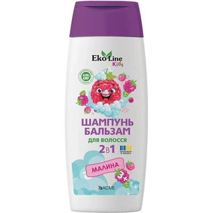 Дитячий шампунь EcoLine KIDS 2 в 1 (з бальзам) малина 250 мл (4823115503541) изображение 1