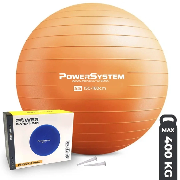 М'яч для фітнесу Power System PS-4011 Pro Gymball 55 см Orange (PS-4011_55cm_Orange) - зображення 1