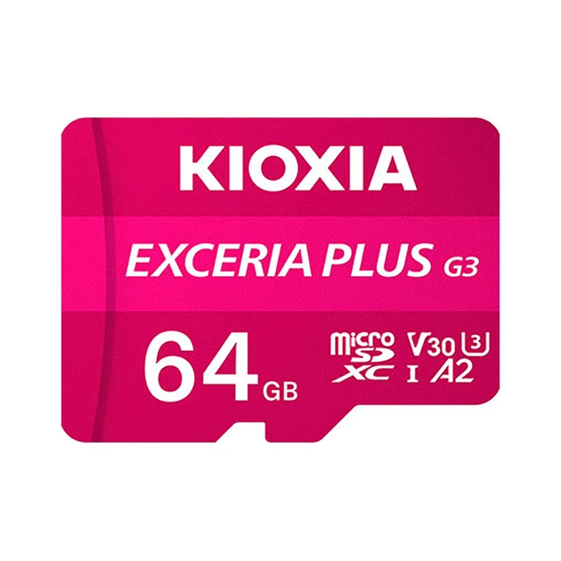 Карта пам'яті Kioxia 64GB microSDXC class 10 UHS-I U3 V30 A2 Exceria Plus G3 (LMPL3M064GG2) - зображення 1